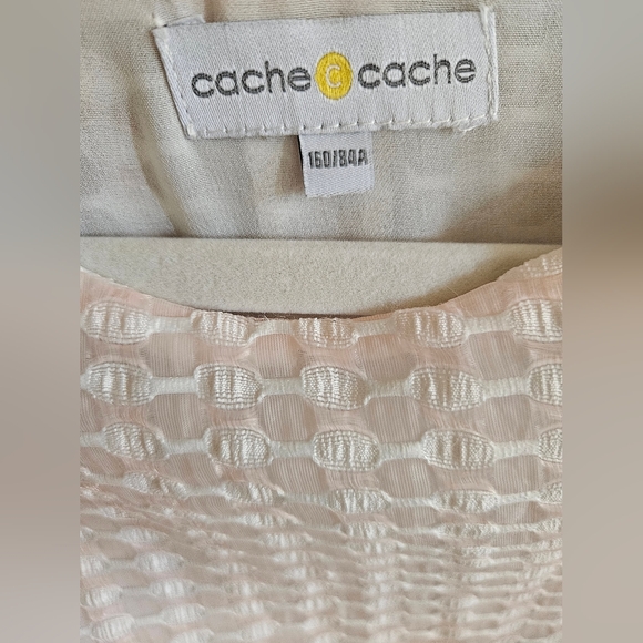 NWOT Cache Cache, sweet pink and white, short sleeve top - Picture 5 of 9